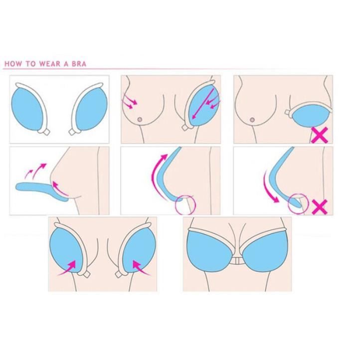 Push Up Bra - Invisible Bra - Beige - Silicone - Wirefree - A-B