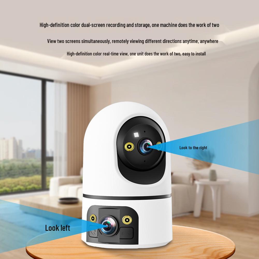 Dual-Camera AI Indoor Gimbal Camera with Remote Panoramic Monitoring