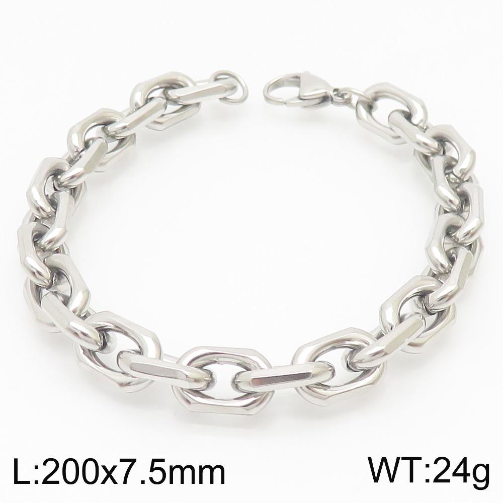 European and American Domineering Personality Black-plated Edging O-chain Titanium Steel Men's Bracelet Necklace