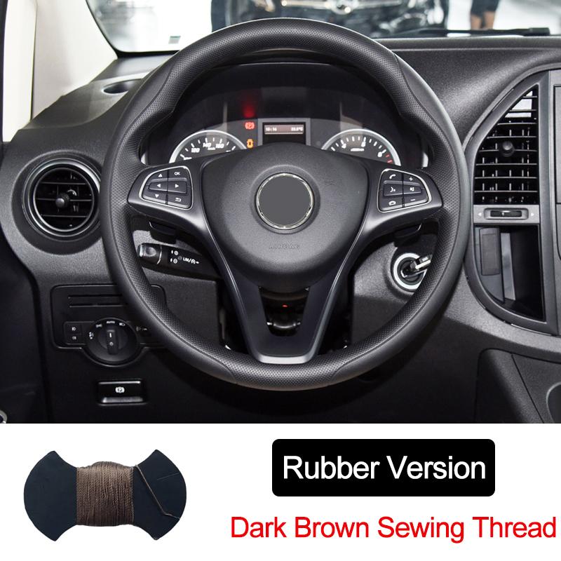 Hand Sewing Car Steering Wheel Wrap for Mercedes-Benz Vito III ( W447 ) 2015 - 2026 Circular Shape Braid On The Steering Wheel
