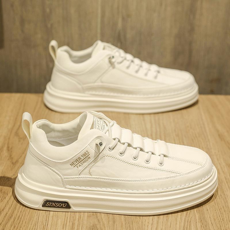 Men's high-end inner height-increasing shoes autumn and winter leather casual board shoes