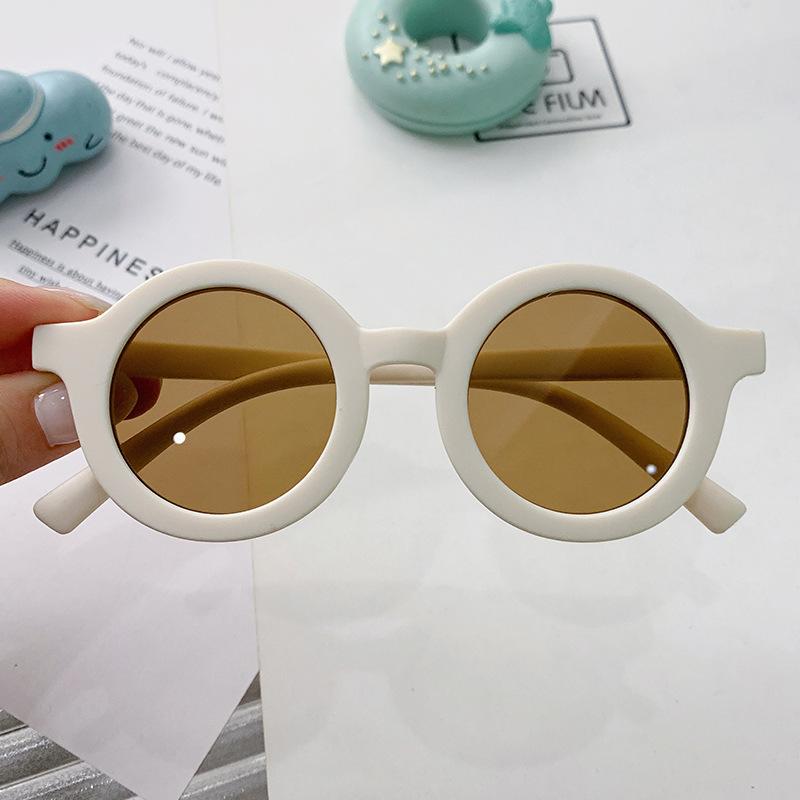 Children'S Sunglasses Round Cute Matte Glasses 1-8 Years Old Baby Decorative Versatile Tide Ink Can Be Ordered