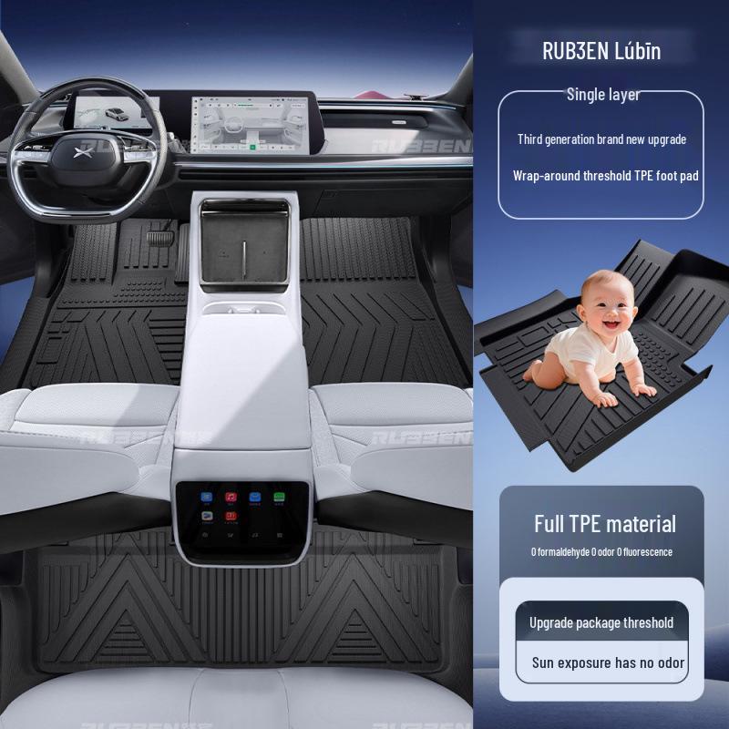 Xiaopeng P7 Full Coverage Waterproof TPE Door Sill Car Floor Mats