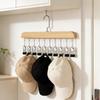 Multifunctional Wooden Garment Hanger 10 Adjustable Clip For Space Saving Vertical Organization Of Hats And Clothes