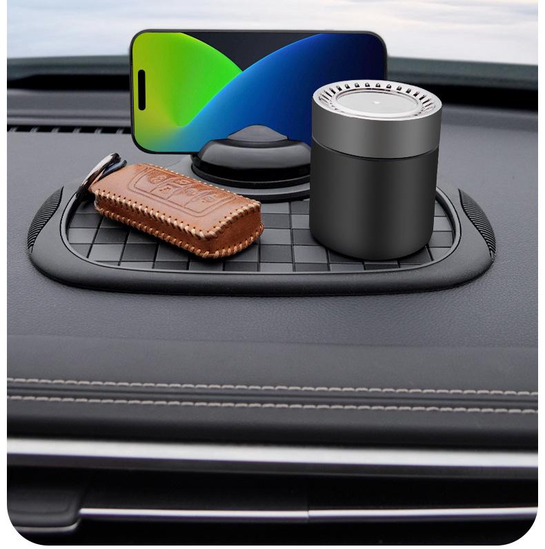 Anti-Slip Car Dashboard Mat & Phone Holder with Hidden Parking Plate