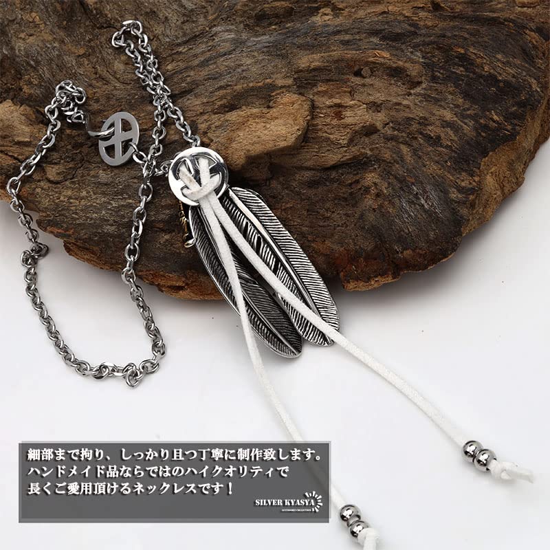 Stainless Steel Double Feather Necklace Pendant Silver Sun Turquoise Feather Necklace Extra Large Feather Custom Feather Necklace Popular [silver