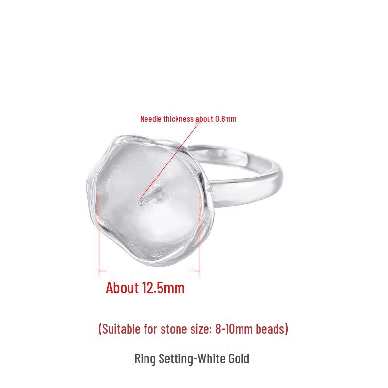 

Регулируемая оправа кольца из стерлингового серебра 925 пробы с барочным жемчугом для женщин (8-10мм) платиновый