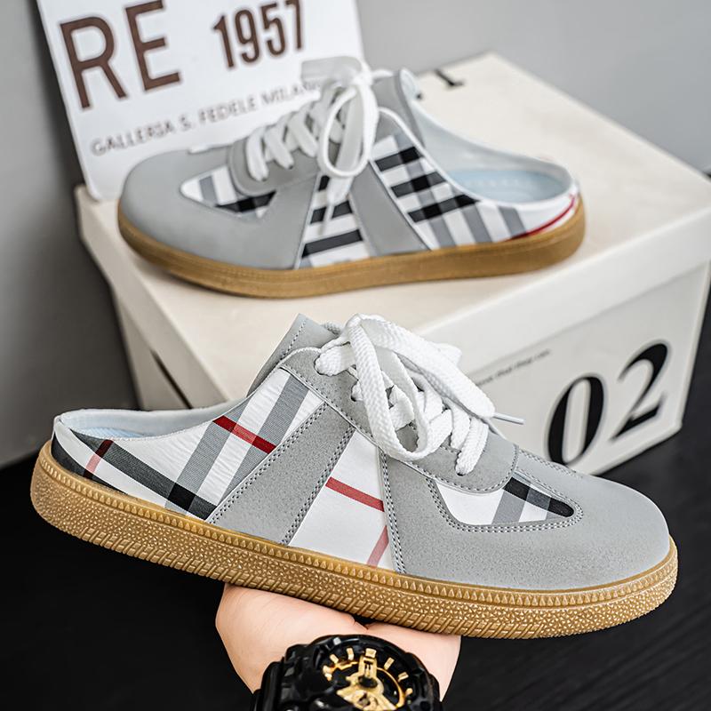 Men's casual slippers four seasons outdoor breathable stirrups fashion lightweight walking shoes soft non-slip indoor lazy shoes