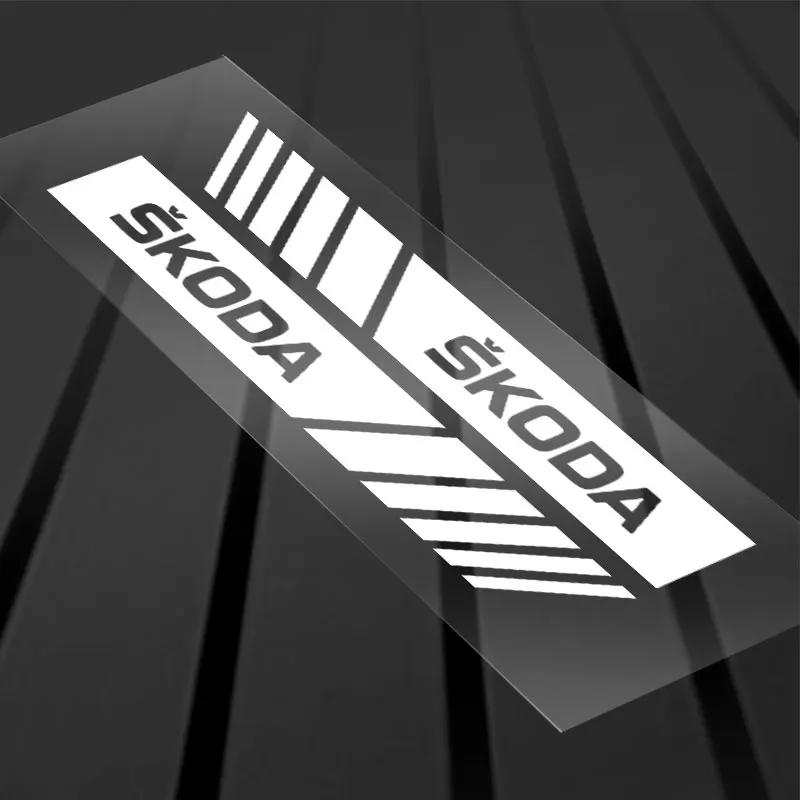 XOWS7 2PCS Car Styling Rearview Mirror Sticker Decoration Badge For Skoda OCTAVIA RS FABIA KAMIQ KAROQ KODIAQ RAPID SCALA SUPERB