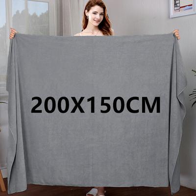 Super Large Microfiber Bath Towel,Soft, High Absorption And Quick-Drying, Sports, Travel, No Fading, Multi-Functional Use Grey