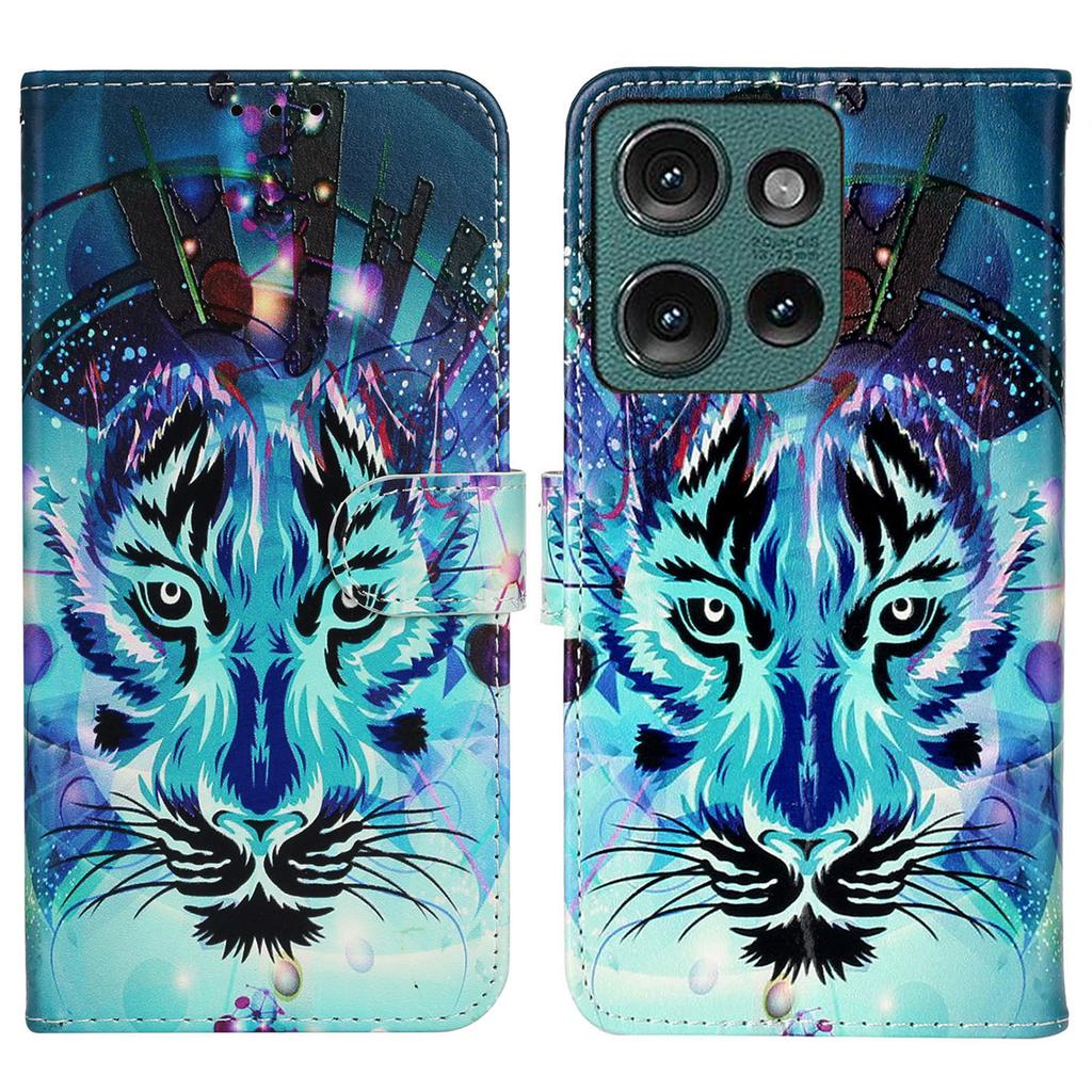 For Motorola Edge 50 5G Case Pattern Leather Wallet Phone Cover with Card Holder