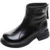 Autumn and winter velvet warm Martin boots women's rear zipper small short boots women's thick-soled casual thin boots women