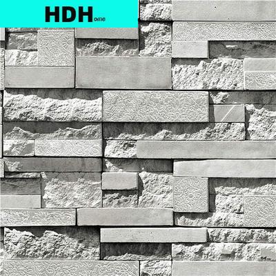 HDHome Graue Ziegelstein-Tapete zum Abziehen und Aufkleben Ziegelstein Stein Selbstklebende Tapete Vinyl Abnehmbares Kontaktpapier für Heimdekoration