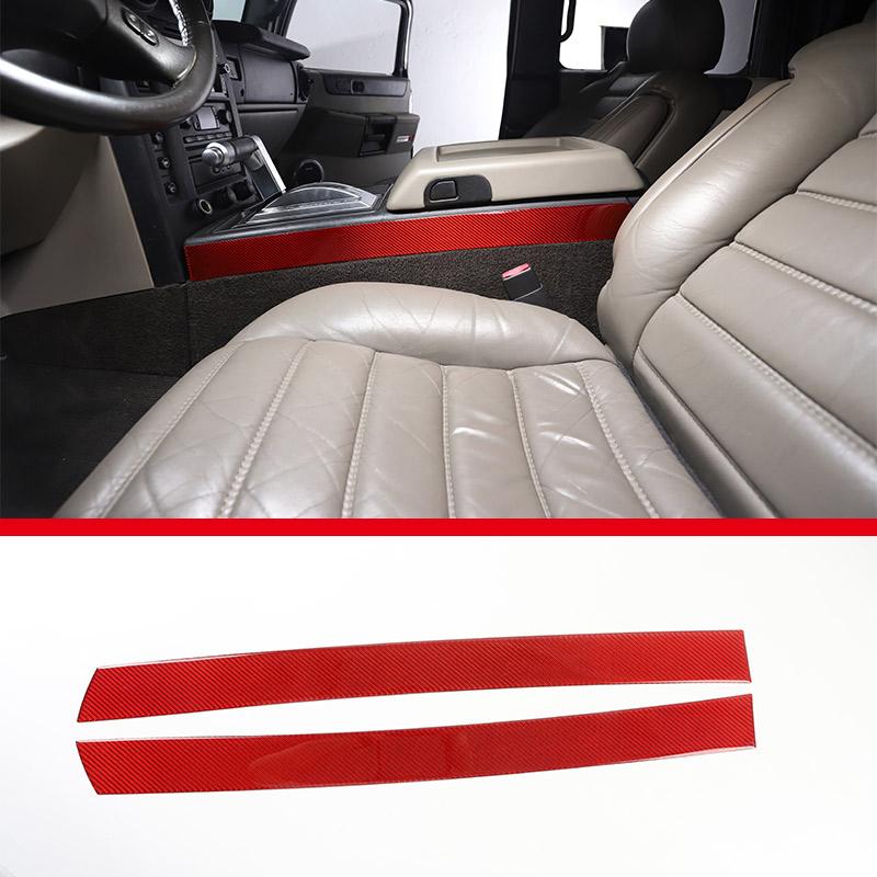 Red Soft Carbon Fiber Door Handle Steering Wheel Gear Shift Trim Cover Stickers Fit For Hummer H2 2003-2007 Interior Accessories