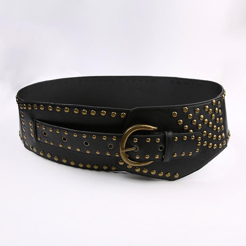 Retro Punk-stil perlebelte med uregelmessige maljer - Hot Girl Trend All-Match hult bredt belte