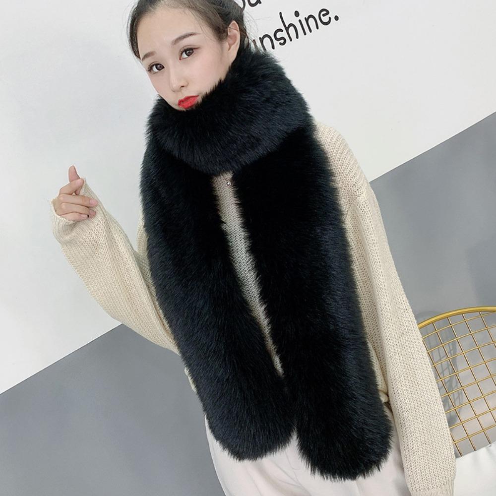 Fashionable and Versatile Fur Long Scarf for Winter Warm Fur Scarf with Fur Collar Imitation Rabbit Fur Fox Fur Ladies Scarf