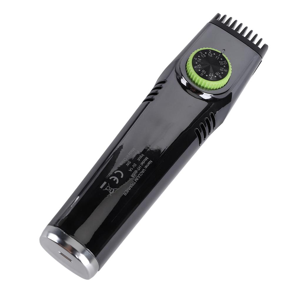 Cordless Vacuum Hair Trimmer Low Noise Strong Power LED Display Water Proof 1400mAh Men Vacuum Grooming Set for