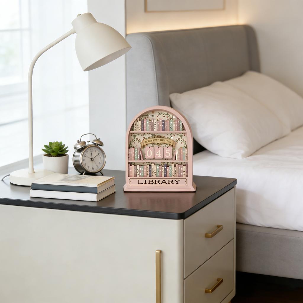 Wooden Bookshelf Display with Reading Counter Decorative Shelf Single Layer 0 5cm Thick Book Holder for Home Office Library