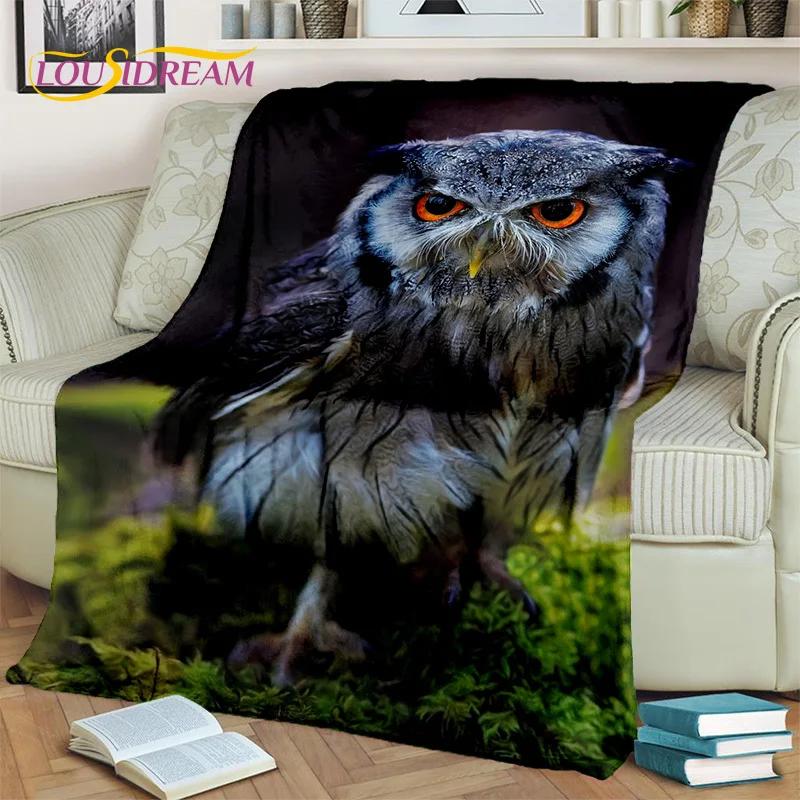 3D Cartoon Cute Owl Series HD Blanket,Soft Throw Blanket for Home Bedroom Bed Sofa Picnic Travel Office Rest Cover Blanket Kids