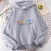 Miłość Jest Miłością Nadrukowane Serca Bluzy Wiosna Jesień Zima Codzienne Bluzy Bluzy Mężczyźni Kobiety Bluzy Kolorowe Bluzy