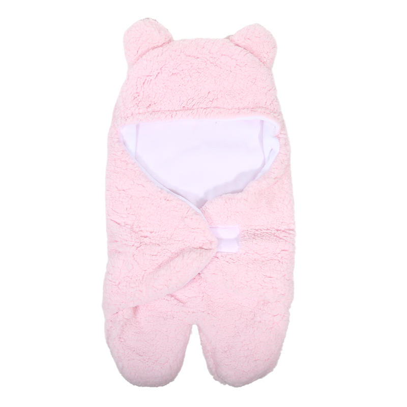 Baby Winter Fleece Swaddle Blanket Cute Newborn Swaddling Wrap Soft Plush Sleeping Sacks