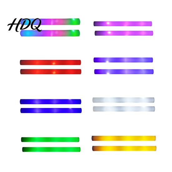 Safe Foam Light Sticks 2 Pcs Glow Sticks 19" LED Up with 3 Party Favors for Kids Modes Colorful Flashing in The Dark Wedding Favor Wands