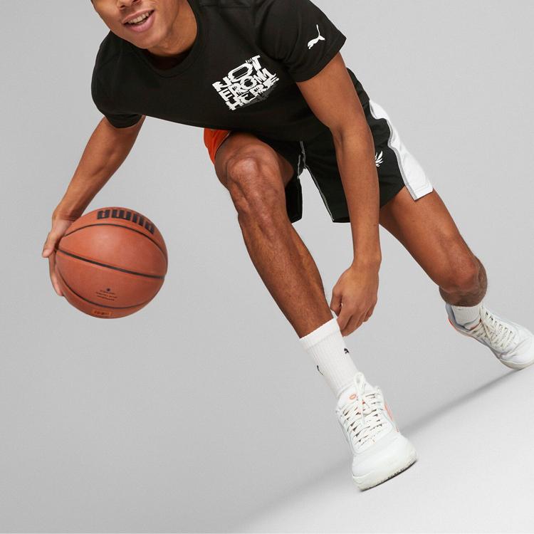 Puma Melo Blocked Shot Color-Blocked Logo Print Sports Basketball Shorts Men Shorts Black 621715-01