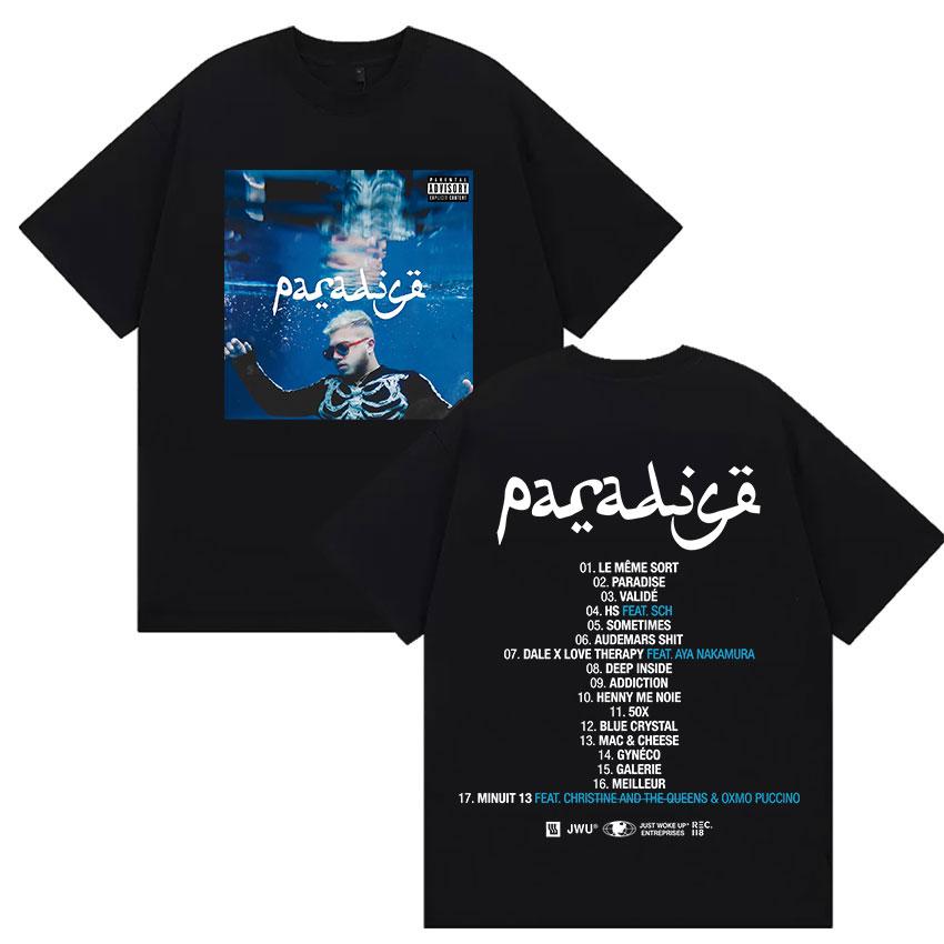 Rapper HAMZA Tour 2025 Summer Album Cover  Cotton Printed Tshirt Mens Hip Hop Gothic Short Sleeve Quality Streetwear