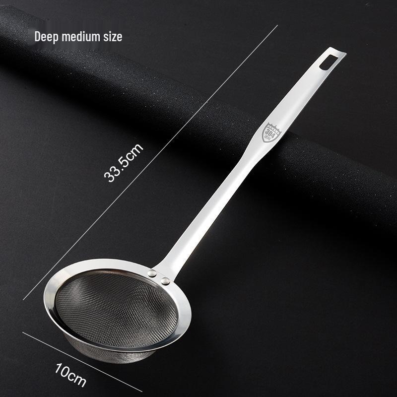 304 Stainless Steel Mesh Skimmer & Strainer: Juice, Soy Milk, Flour, Frying, Oil Separator
