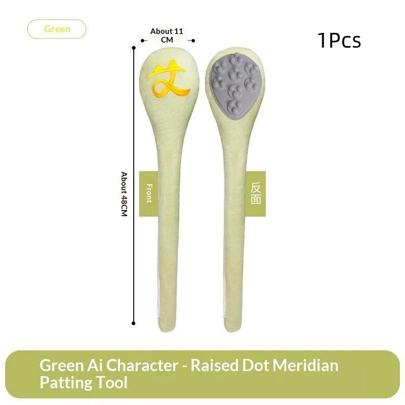 Health Meridian Beating Hammer Traditional Meridian Beating Rod Massager Back Pain Relief Soft Elasticity Health Device зелёный