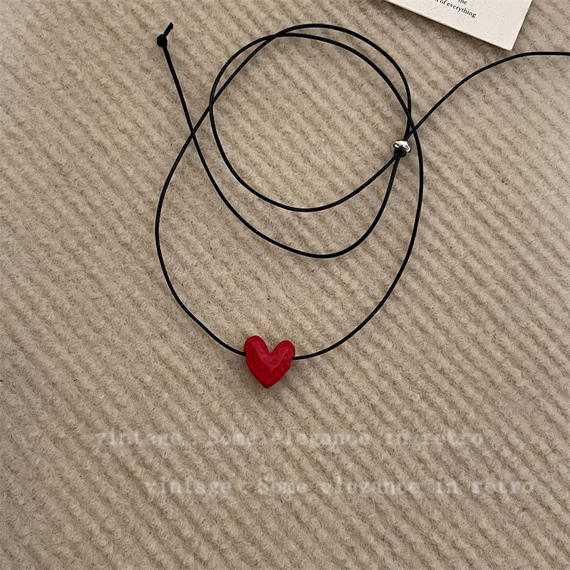 Colorful Oil Pendant Drawstring Necklace Cute Exquisite Collarbone Chain for Women
