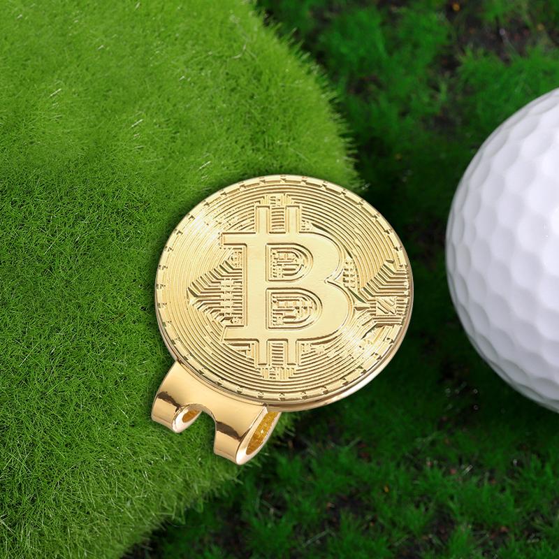Hat Clip Ball Marker Creative Bitcoin Shaped Magnetic Golf Mark Fashion Golf Accessories Jewelry Gifts For Golfers Friends