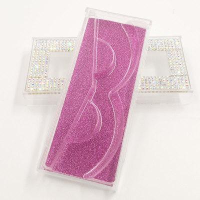 Custom Packaging Glitter Rhinestone Lash case Empty Rhinestones Eyelash Box with windows