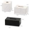 Nordic Natural Marble Tissue Box Square Rectangle Creative Black White Paper Drawer Paper Box Home Hotel Model Room Ornaments