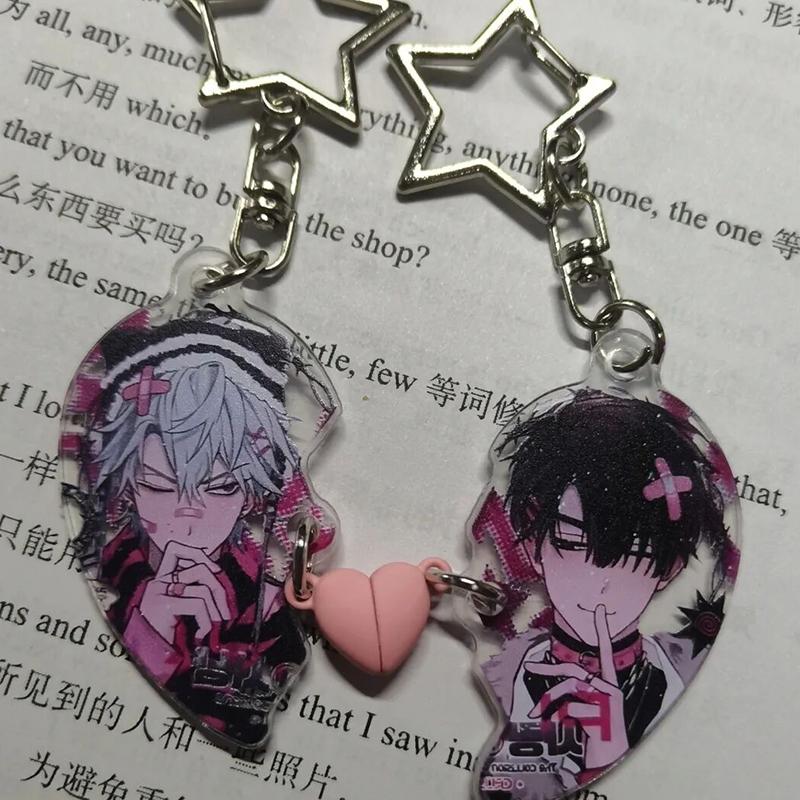 Anime ALIEN STAGE IVAN TILL Portachiavi Cosplay Unisex Magnete a Cuore in Acrilico Portachiavi 2 Pezzi/set Portachiavi Accessori Borsa Regalo