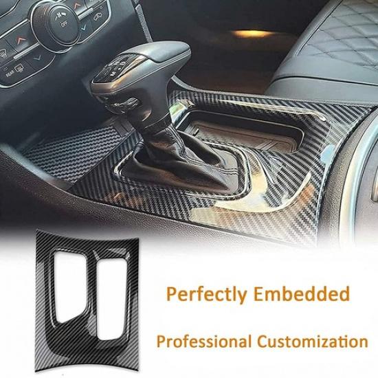 Schalthebelblende passend für Dodge Charger 2015- Schwarze Kohlefaser