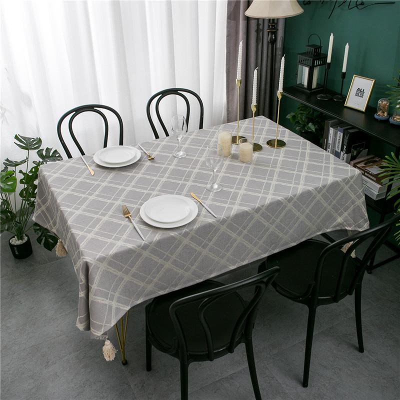 

Modern Simple Color-Woven Jacquard Square, Fringed Tablecloth, Rectangular Coffee Table Tablecloth, Dining Table Cloth 90x90