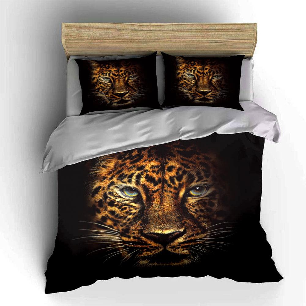 Leopard-Themed Home Decor Set Multiple Sizes Kid'S And Adults' Bedroom Exquisite 3Pc Bedding Set, Gift