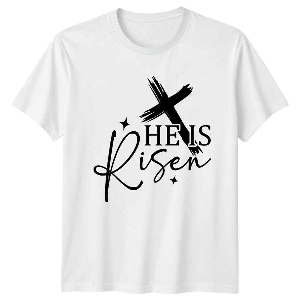 He Is Risen TShirt Easter Christian Faith Gift For Him And Her S