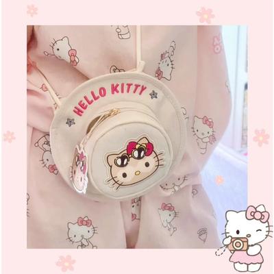 Summer New Black Leather Visor Backpack Cute Cartoon Messenger Bag One Shoulder Canvas Small Bag Women