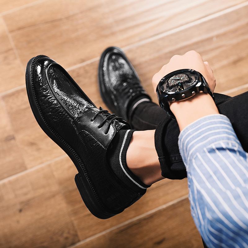 Herrenschuhe Mode Leder Freizeitschuhe Herren Sneaker Outdoor Wanderschuhe zum Schnüren Neu Rutschfest Abrieb Herren Businessschuhe