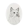 Icelandic Sheepdog,Icelandic Spitz-commemorative Plaque with a Photo of a Dog, Tombstone with a Print, Personalized Oval Plaque from the Brand