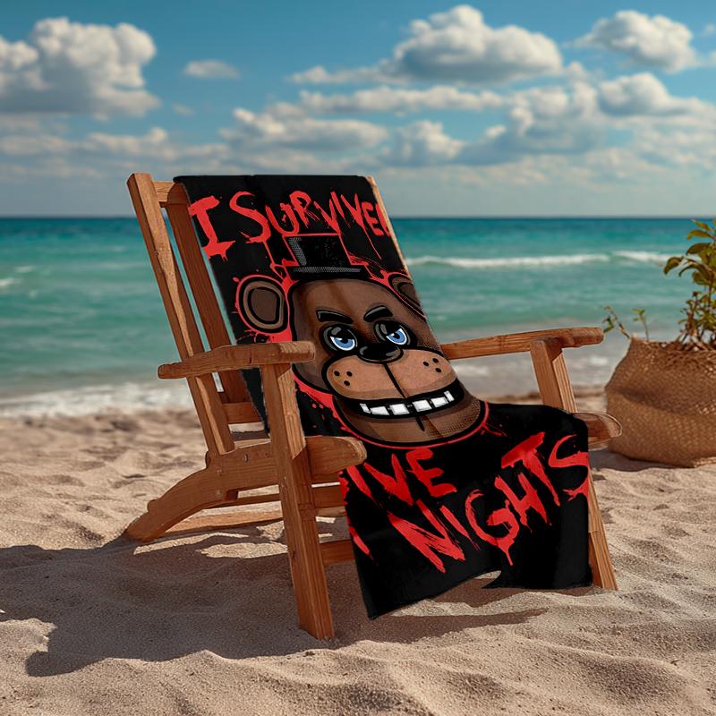 Ultra-Soft Beach Towel with Freddy Theme,Ideal for Pool - Camping, Diving - Perfect Travel Essential, Vibrant Beach Towel.