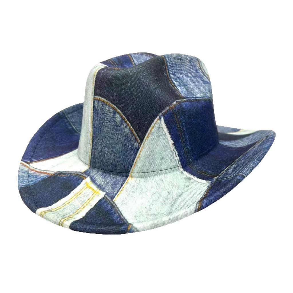 Mountaineering Top Hat Western Cowboy Hat Retro Retro Color Matching One-Word Jazz Hat