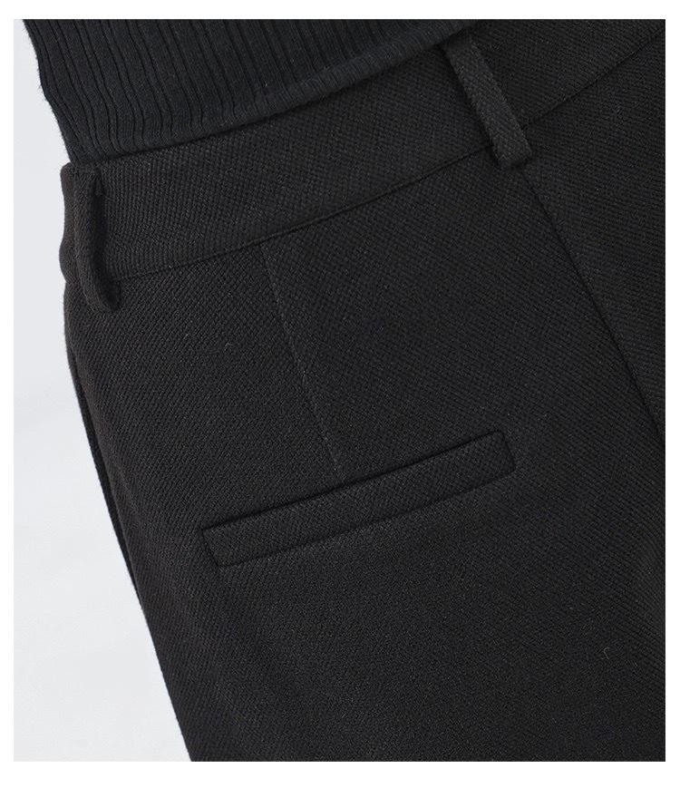 Retro Slimming Melange Wide-Leg Pants for Women - Autumn/Winter Collection