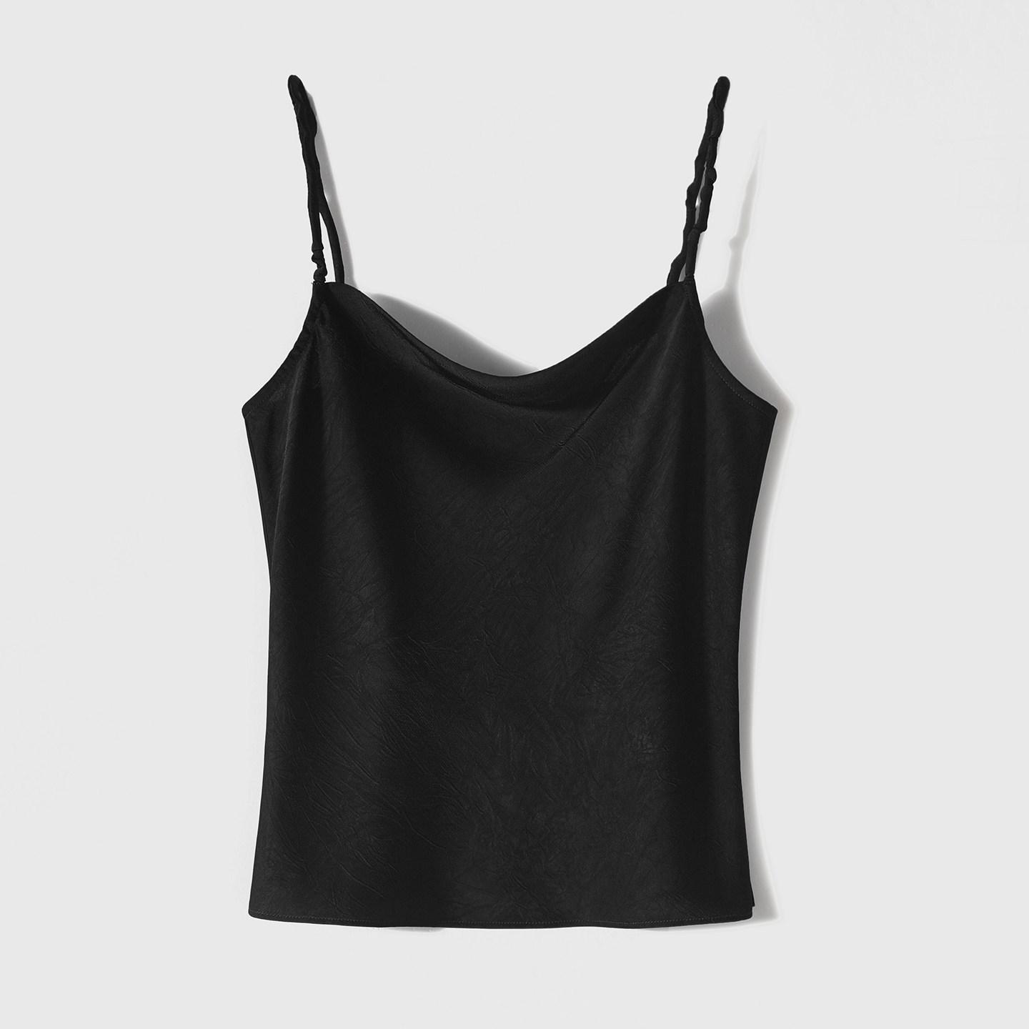 

Drunk Begonia Pleated Oriental Beauty Round-Neck Camisole Top for Women - New Arrival Large