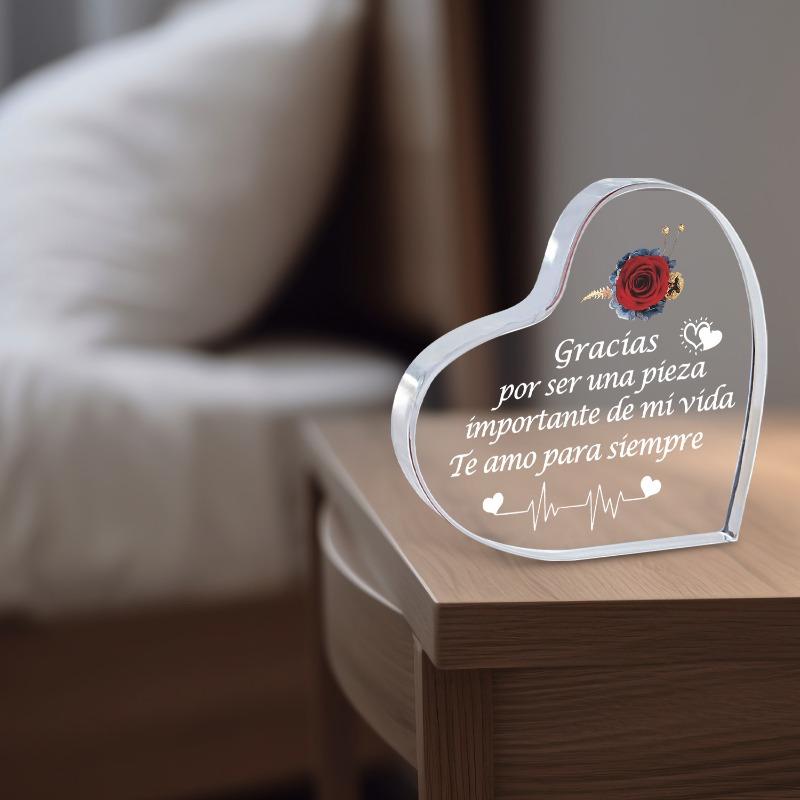 2D Flat "Te Amo Por Siempre" Acrylic Heart Decorations Plaque, Romantic Gift, Suitable for Wall Decoration, Porch, Room, Villa, Accents Home, Hallway,