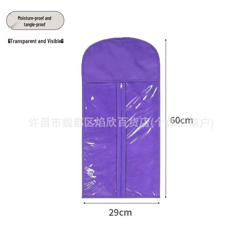 Transparent Non-Woven Dustproof Hanging Wig Storage Bag
