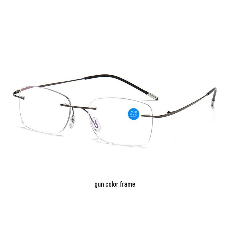 Ultra-light Rimless Anti-Blue Light HD Reading Glasses for Middle-Aged & Elderly Eye Protection