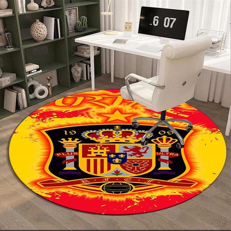 1PCS Tappeto Rotondo FC Barcellona Stemma Stampato Tappeto Rotondo per Area, Tappeto per Casa Ufficio, Tappeto Rotondo per Sedia, Tappeto Decorativo Regali per Fan Regalo di Natale